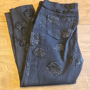 Style & Co. Black Floral Jeans
